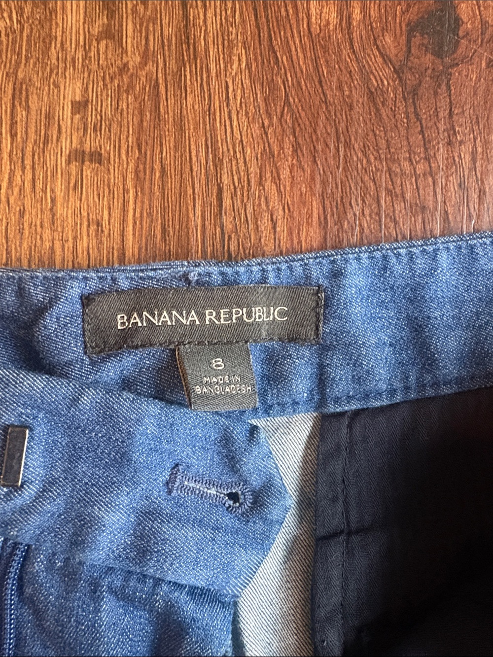 Banana Republic Ryan Blue Women's Denim Dress Pants - Straight Leg - Picture 2 of 6